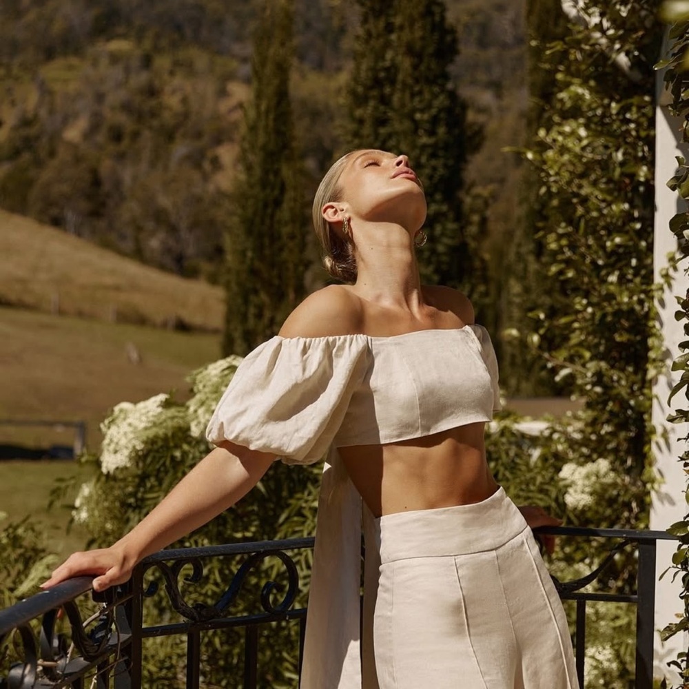 Elegant Cream Off-Shoulder Crop Top